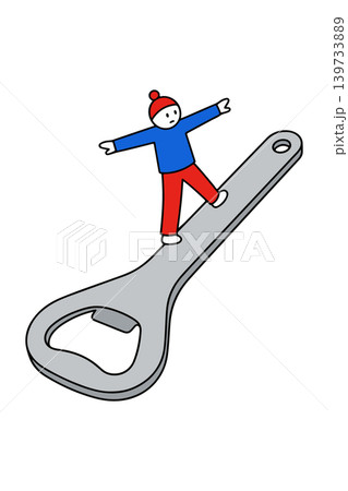 Man Balancing on Bottle Opener 139733889