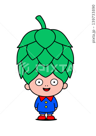 Cartoon Boy with Pine Cone Hair 139733890
