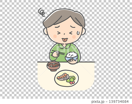 一幅插圖,描繪了一個因為味覺過於靈敏而進食困難的男孩。 一幅插圖,描繪了一個因為味覺過於靈敏而進食困難的男孩。 139734084