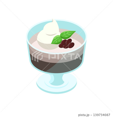 ホイップとコーヒー豆をトッピングしたカフェゼリー ホイップとコーヒー豆をトッピングしたカフェゼリー 139734087
