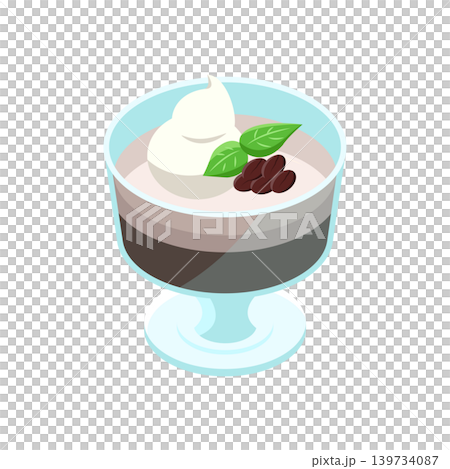 ホイップとコーヒー豆をトッピングしたカフェゼリー ホイップとコーヒー豆をトッピングしたカフェゼリー 139734087