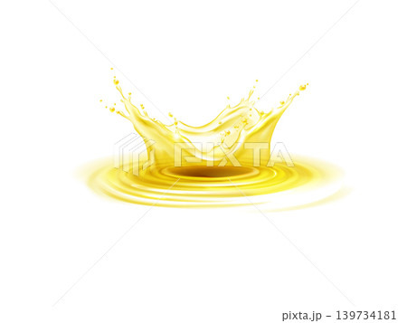 Golden oil splash on transparent background Golden oil splash on transparent background 139734181