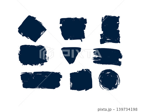 Hand drawn irregular uneven shapes, curved picture and painting frameworks, organic forms, colorful squares with wavy rough edges 139734198