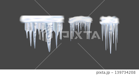 Icicles 3d realistic set Icicles 3d realistic set 139734208