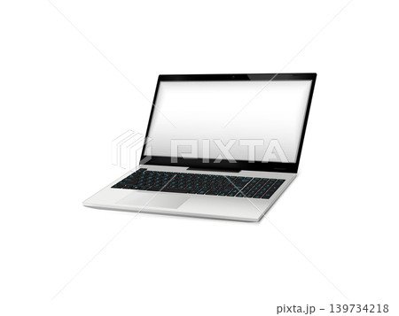 Laptop mock up with transparent screen 3d Realistic view 139734218
