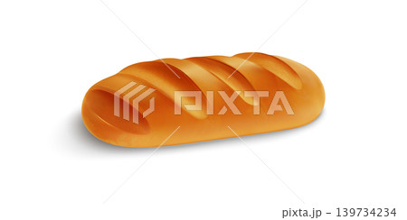 Long loaf bread 3d render on transparent background Long loaf bread 3d render on transparent background 139734234