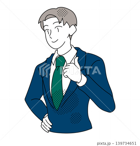 親指を立てて笑顔のビジネスマンのイラスト 139734651