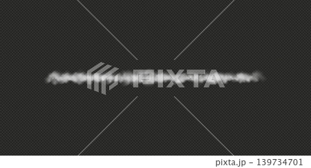Realistic line smoke trail jet on black background 139734701