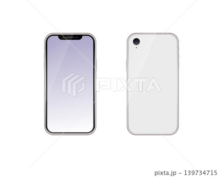 Realistic smartphone mockup. perspective mobile phone mockup with blank screen isolated on transparent background 139734715