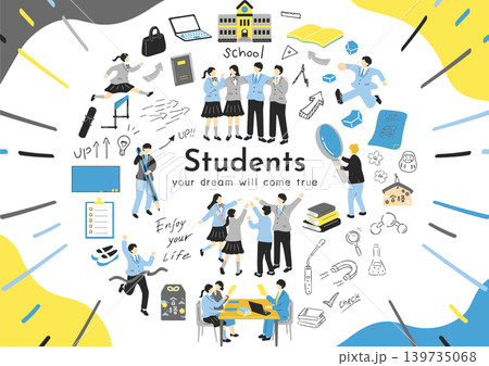 学校生活を楽しむ生徒たち 139735068