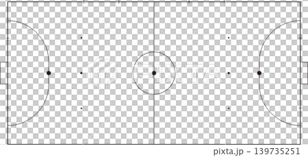 A simple overhead view of a futsal court, vector illustration. A simple overhead view of a futsal court, vector illustration. 139735251