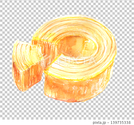 Watercolor illustration of Baumkuchen Watercolor illustration of Baumkuchen 139735338