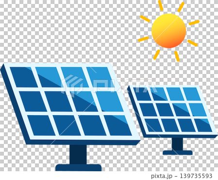 Solar Panel Array with Sunny Sky for Renewable Energy and Power Generation Solar Panel Array with Sunny Sky for Renewable Energy and Power Generation 139735593