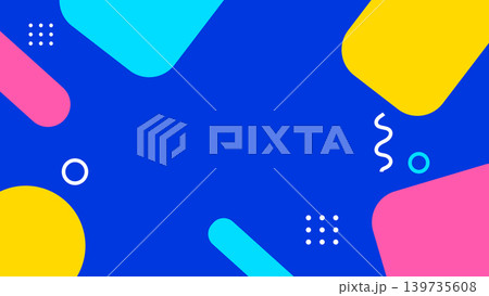 Colorful Abstract Geometric Shape Background with Bright Colors and Patterns	 139735608