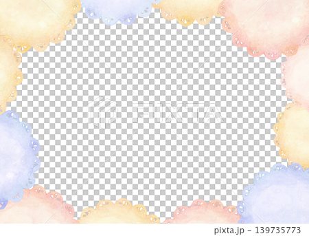 Colorful lace frame painted in watercolor Colorful lace frame painted in watercolor 139735773