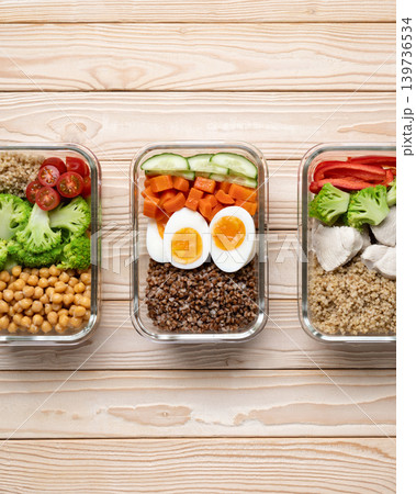Healthy meal prep containers balanced diet Healthy meal prep containers balanced diet 139736534