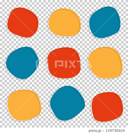 A loose frame set in vivid retro colors. 139736920