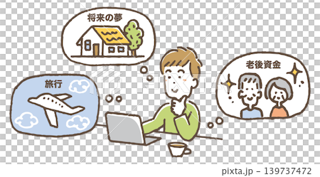 An illustration of a person managing their assets for the future. An illustration of a person managing their assets for the future. 139737472