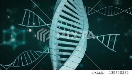 Floating central DNA helix occupying virtual space, with smaller strands, ladder rungs, hex net Floating central DNA helix occupying virtual space, with smaller strands, ladder rungs, hex net 139738883