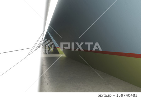 long corridor, interior visualization, 3D illustration long corridor, interior visualization, 3D illustration 139740483