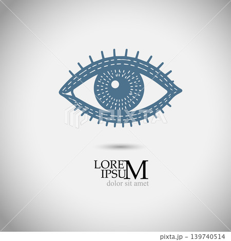 eye logo Hand drawn. Not AI, vector illustration. 139740514