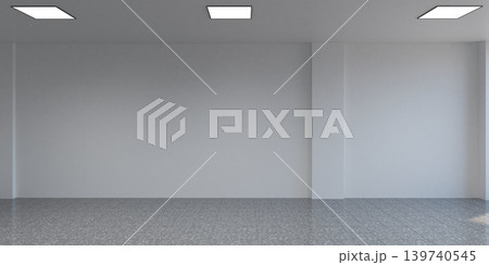 visualization of a large empty interior, 3D illustration visualization of a large empty interior, 3D illustration 139740545