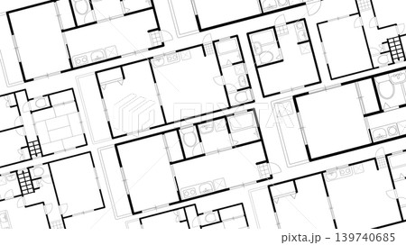 住宅の間取り図で構成された背景素材 住宅の間取り図で構成された背景素材 139740685