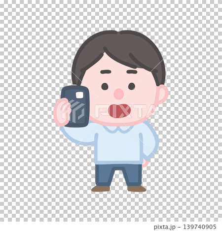 スマホで通話する男性 スマホで通話する男性 139740905