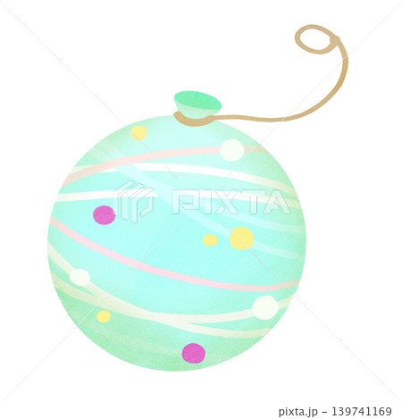ヨーヨー釣り 水風船 カットイラスト 手描き風 緑 ヨーヨー釣り 水風船 カットイラスト 手描き風 緑 139741169