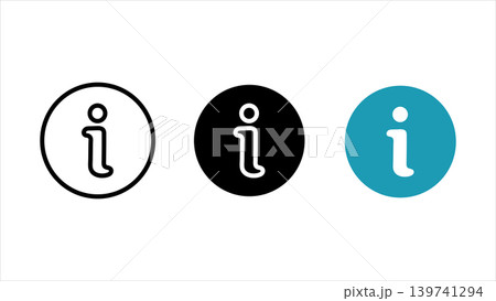 Information icon set info symbol in circle outline solid and teal vector illustration Information icon set info symbol in circle outline solid and teal vector illustration 139741294