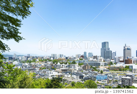 新緑の仙台市全景 139741562