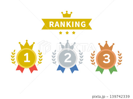 ランキングアイコンのイラスト 順位　素材 139742339