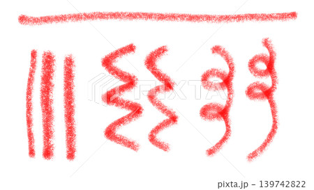 手描き、赤の色々ラインセット 透過素材/PNG 手描き、赤の色々ラインセット 透過素材/PNG 139742822