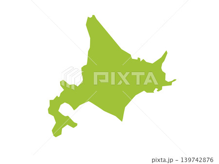 そこそこデフォルメされた北海道のイラスト 139742876