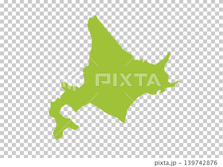そこそこデフォルメされた北海道のイラスト 139742876