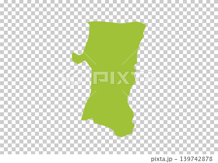 A somewhat stylized illustration of Akita Prefecture A somewhat stylized illustration of Akita Prefecture 139742878