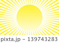 夏の太陽と放射状の光のシンプルな背景素材 139743283