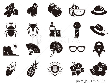 夏イメージアイコン05 Summer-themed icons 夏イメージアイコン05 Summer-themed icons 139743349