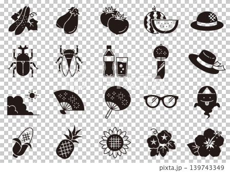 夏イメージアイコン05 Summer-themed icons 夏イメージアイコン05 Summer-themed icons 139743349