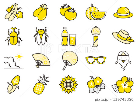 夏イメージアイコン06 Summer-themed icons 夏イメージアイコン06 Summer-themed icons 139743350