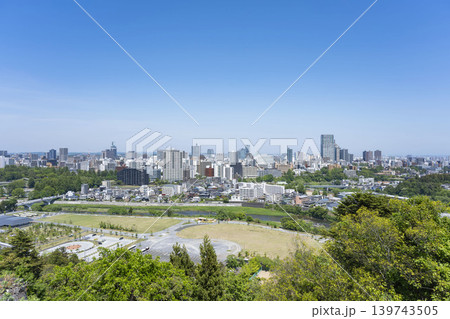 青葉城址より新緑の仙台市全景 青葉城址より新緑の仙台市全景 139743505
