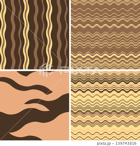 Vibrant abstract backgrounds collection featuring colorful stripes, geometric forms, and fluid shapes, ideal for screens, displays, posters, textile printing, and trend-driven digital design layouts. 139743816