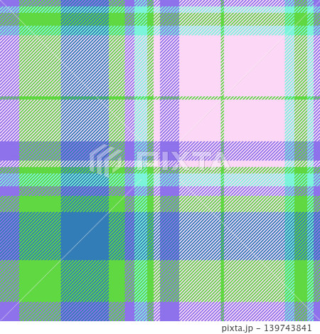 Tidy texture tartan plaid, industrial pattern seamless check. Hippy textile fabric vector background in light and green colors. Tidy texture tartan plaid, industrial pattern seamless check. Hippy textile fabric vector background in light and green colors. 139743841