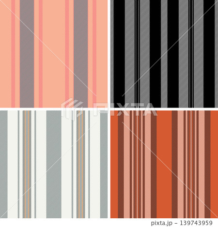 Luxury textile striped collection scarves decor. Sophisticated lines rhythm enhances materials. Vector detail preserves quality. Luxury textile striped collection scarves decor. Sophisticated lines rhythm enhances materials. Vector detail preserves quality. 139743959