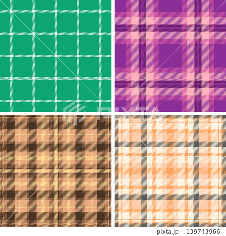 Tartan pack for traditional Scottish-inspired fashion. Vector patterns suit kilts, scarves, blankets, home decor, and creative print projects. 139743966