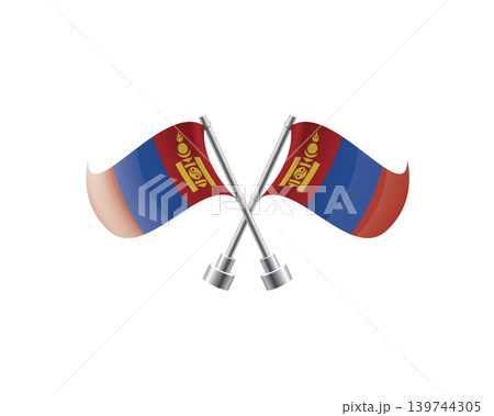 Scalable illustration capturing prideful display of Mongolian national banners Scalable illustration capturing prideful display of Mongolian national banners 139744305