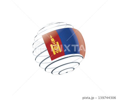 Mongolian flag on an abstract globe Mongolian flag on an abstract globe 139744306