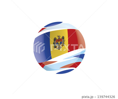 The Moldavian flag in an abstract sphere The Moldavian flag in an abstract sphere 139744326