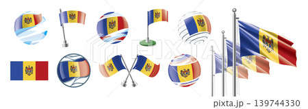 A set of vector Moldavian flags of different designs 139744330
