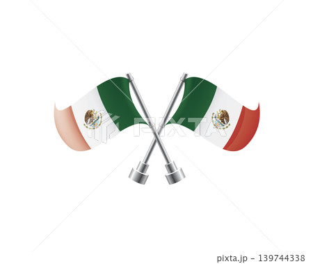 Scalable illustration capturing prideful display of Mexican national banners Scalable illustration capturing prideful display of Mexican national banners 139744338